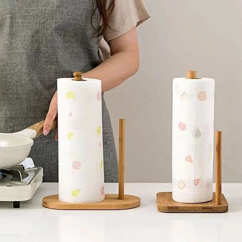 Wooden Bamboo Kitchen Towel Rack