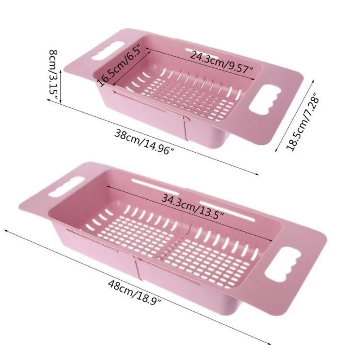 Adjustable Sink colander and Drain Tray
