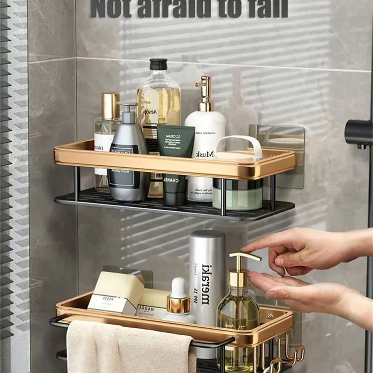 Metallic Bathroom Organizer