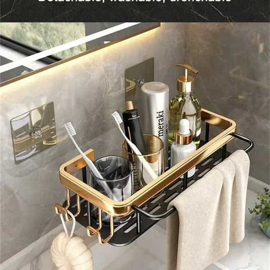 Metallic Bathroom Organizer