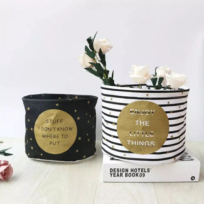 Cotton and linen sundries basket
