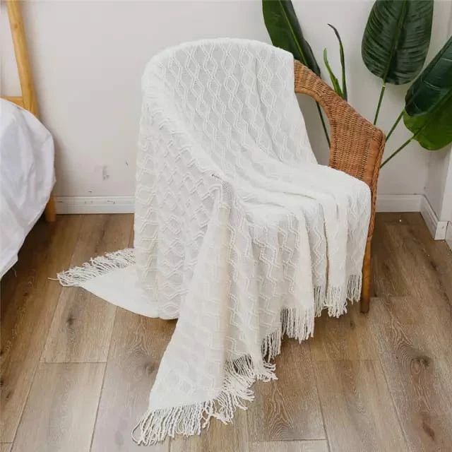 Soft Knitted Throw Blankets with Tassel