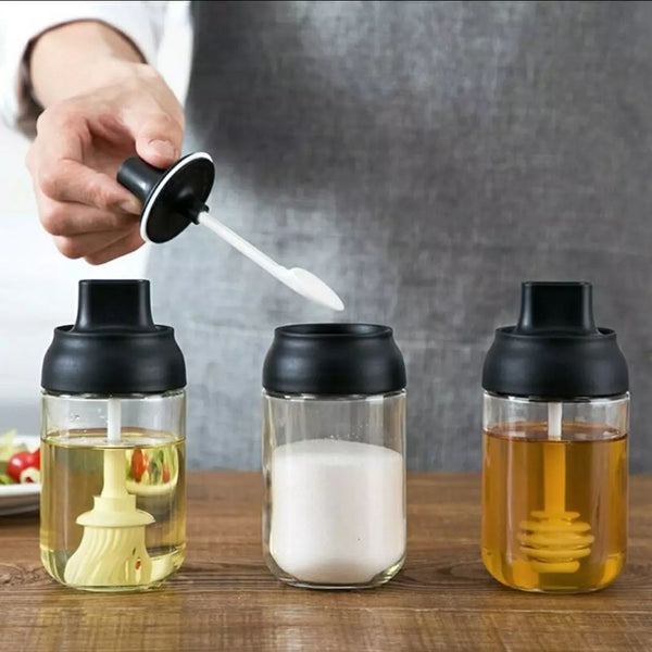 Glass spice jar