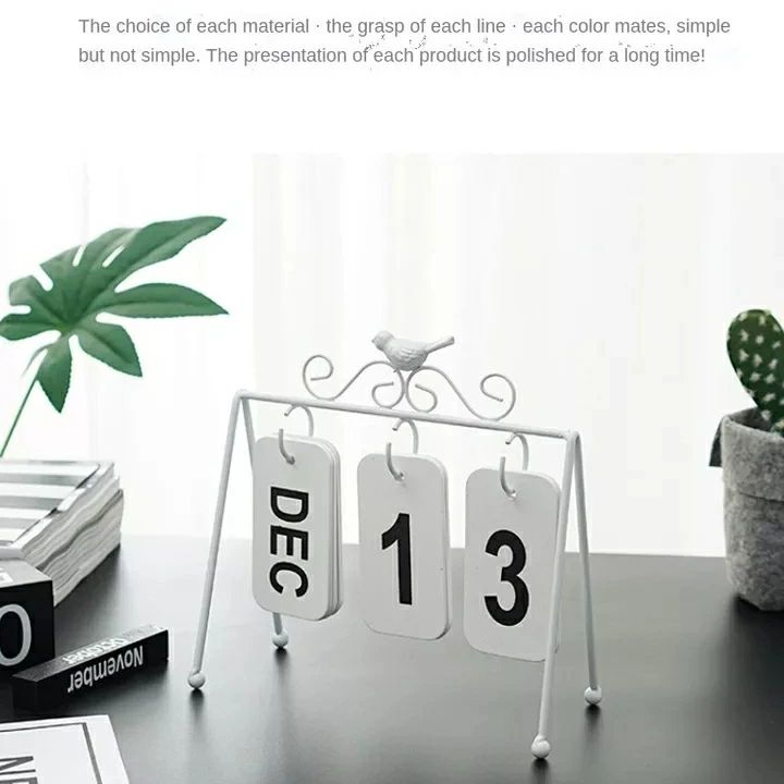 Simple Iron Year Desk Calendar