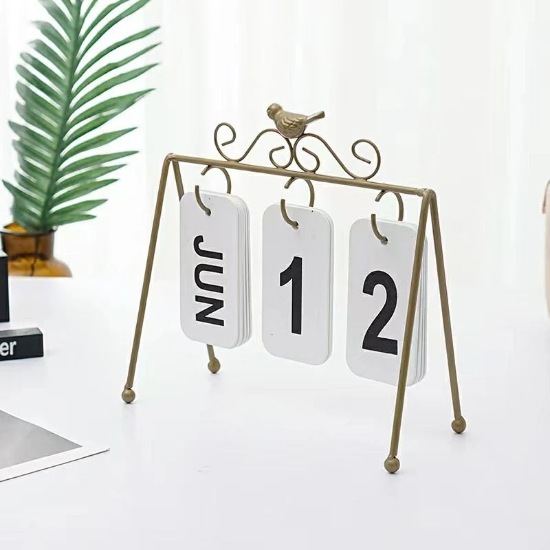 Simple Iron Year Desk Calendar