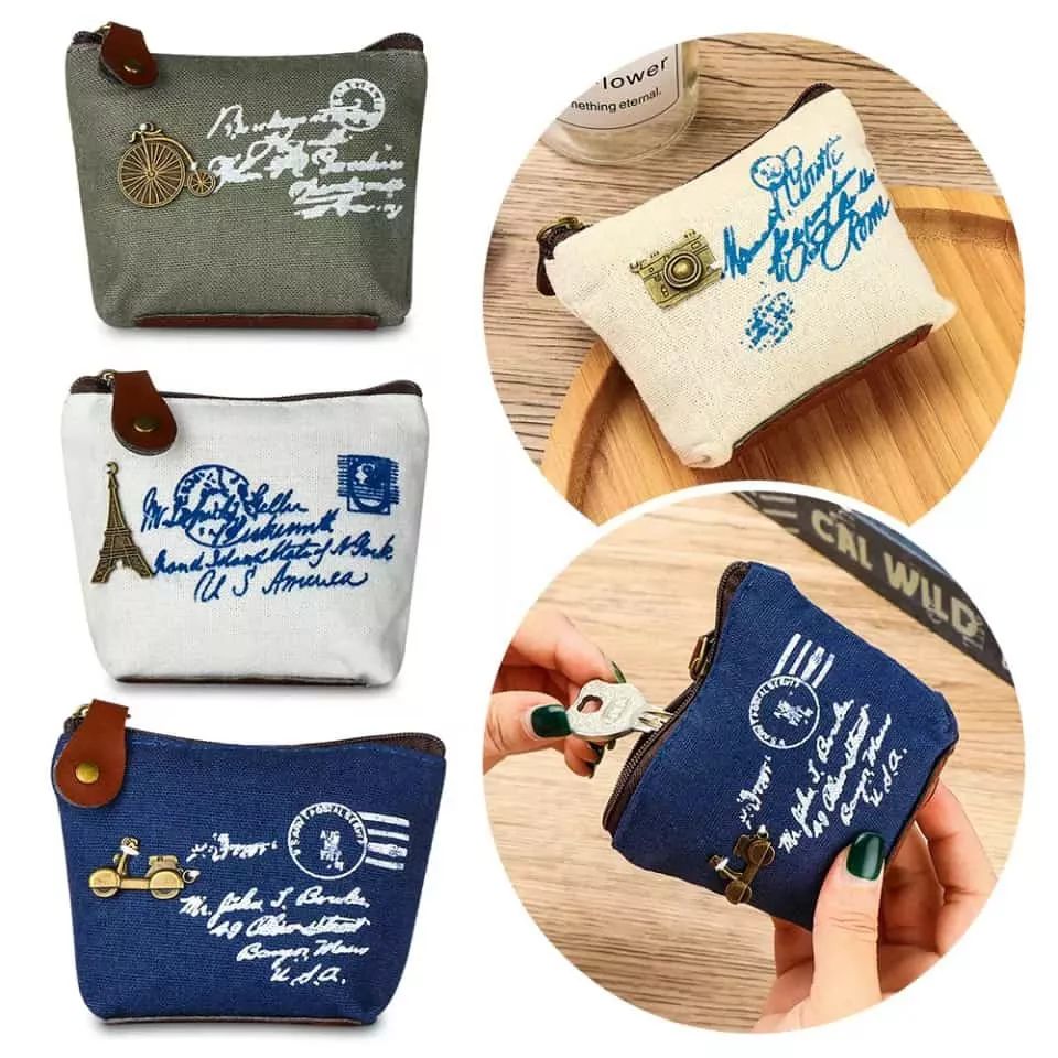 Retro Canvas Coin Purse