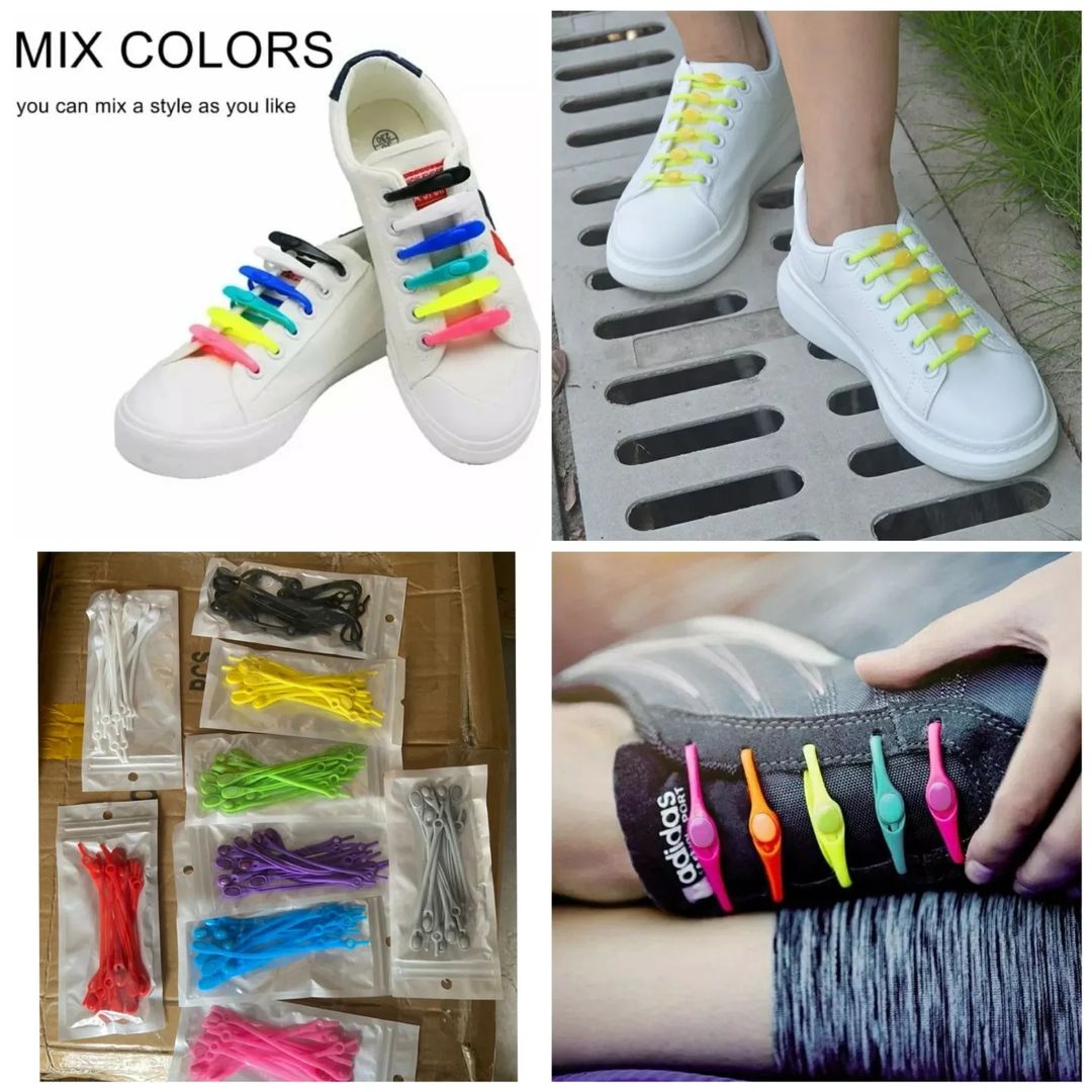 12Pcs Silicone Shoelaces
