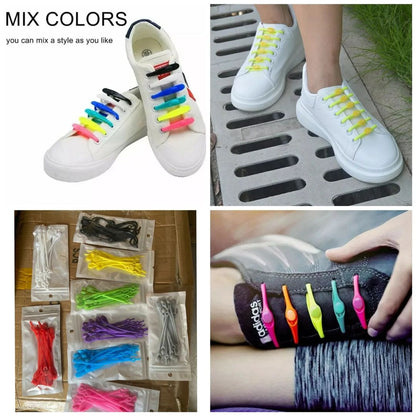 12Pcs Silicone Shoelaces