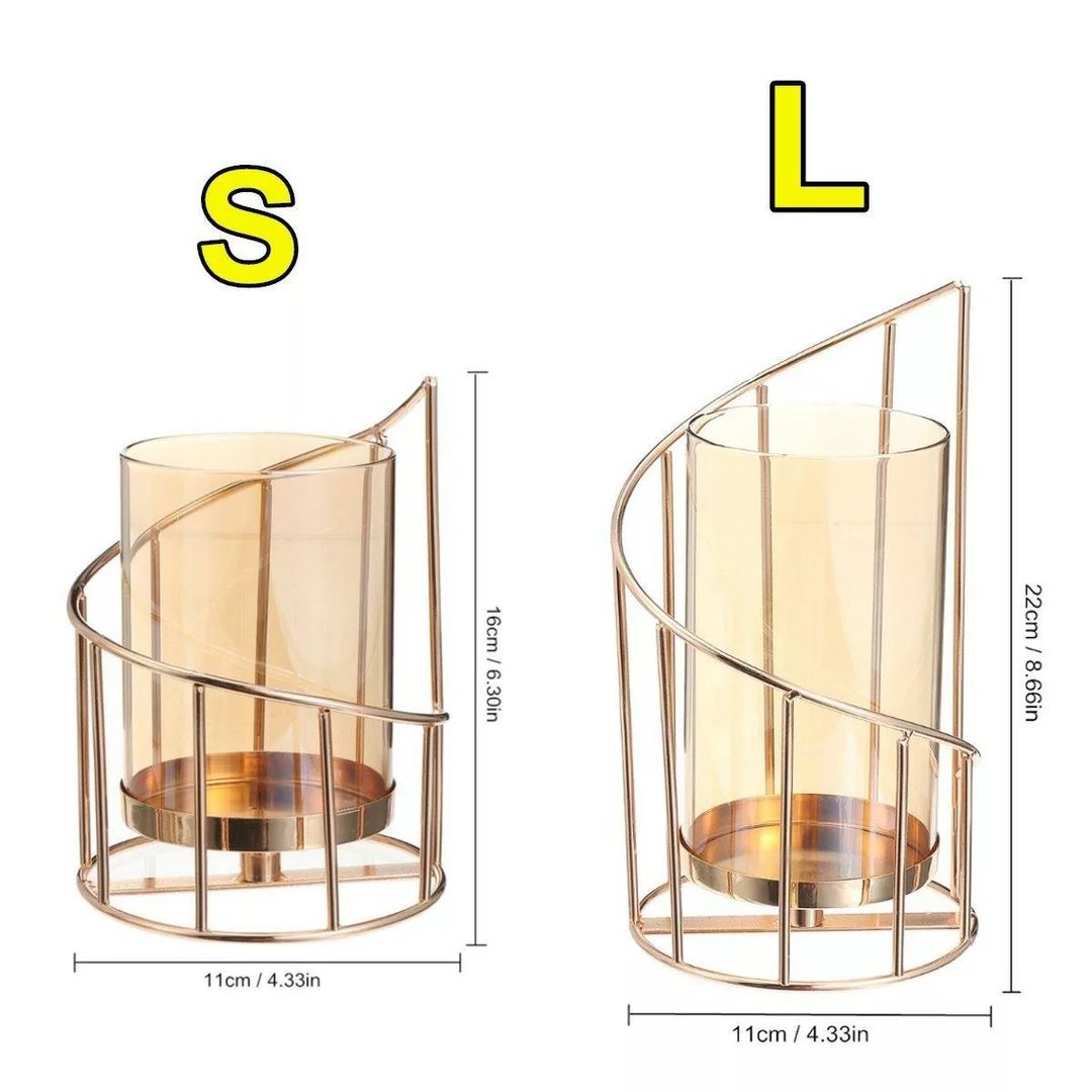 Golden Metal Candle Holder