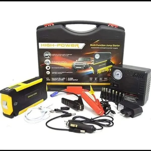 Car jump starter air inflater kit