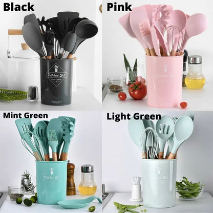 12Pc Nonstick Silicon Kitchen Utensil Set