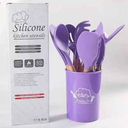 12Pc Nonstick Silicon Kitchen Utensil Set