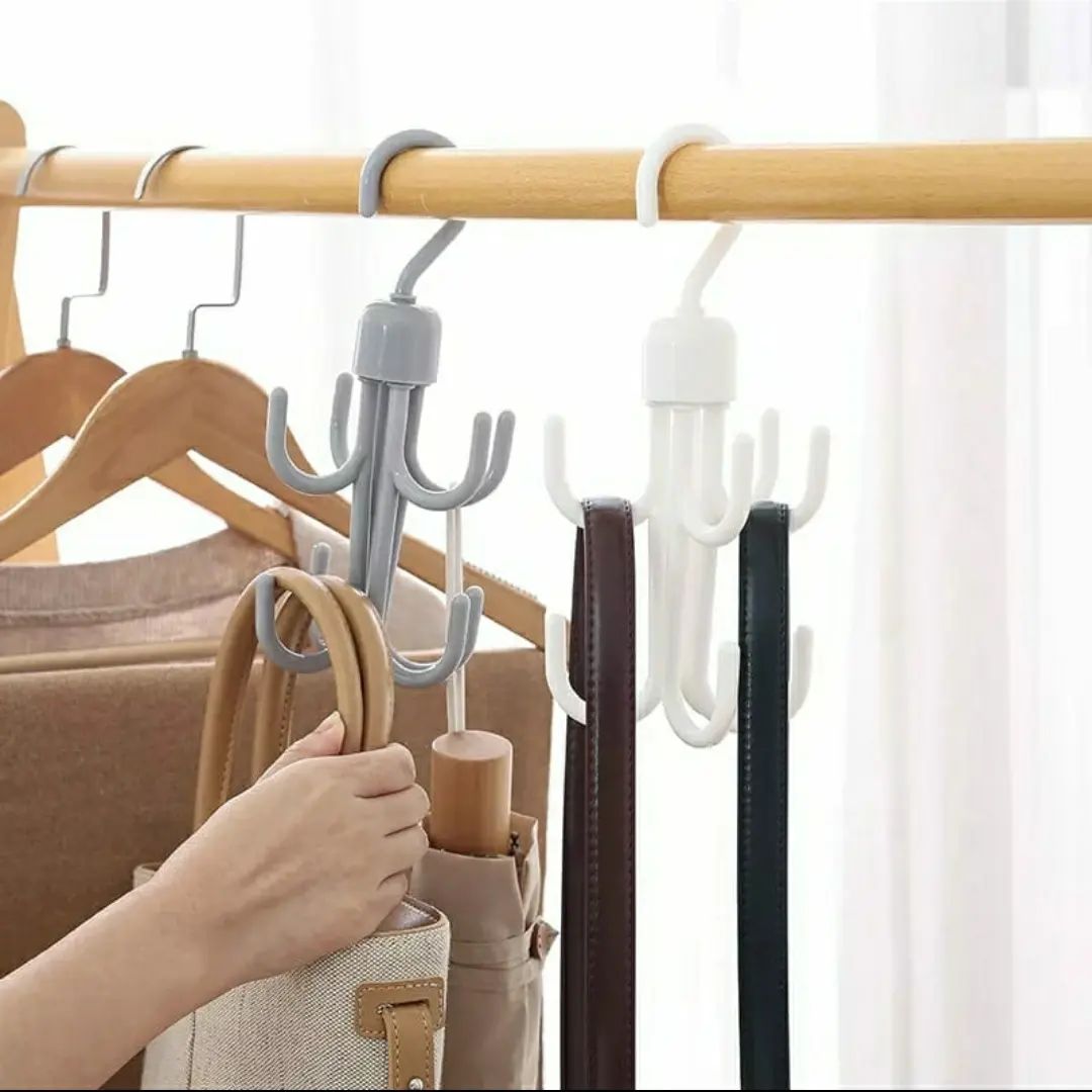 Rotatable 8-Claw Clothes/Scarf/Tie/Bag Hanger