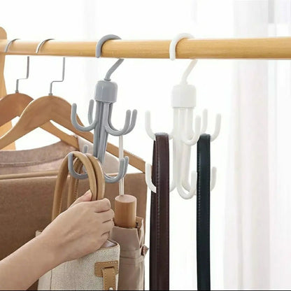 Rotatable 8-Claw Clothes/Scarf/Tie/Bag Hanger