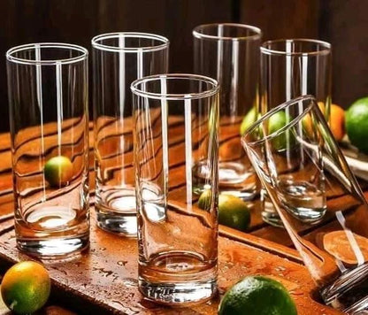 6 Long Highball Glasses