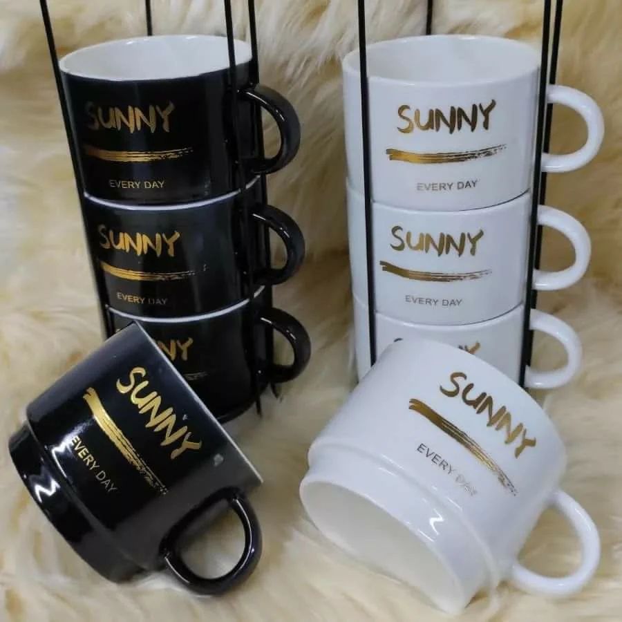 4 Mugs & Cup Holder