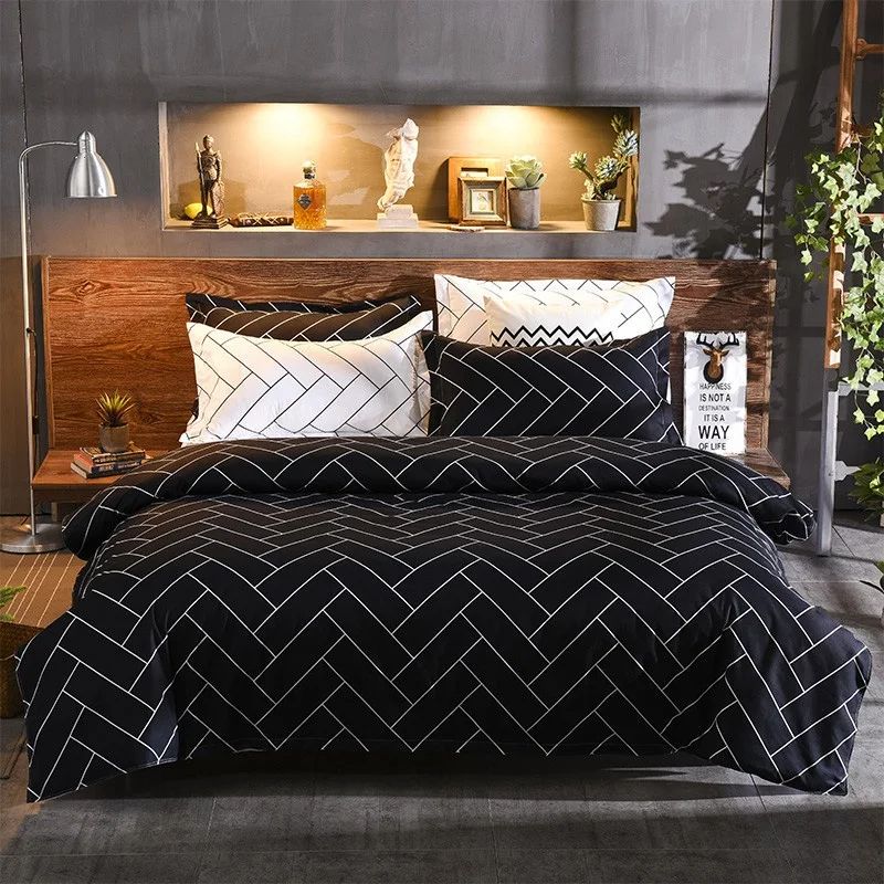 Textured 6*7 Nordic Duvet Cover with 1 Sheet + 2 Cases