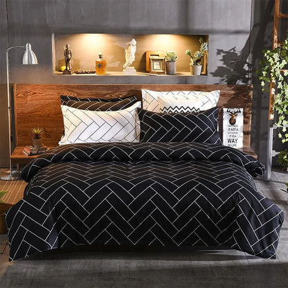 Textured 6*7 Nordic Duvet Cover with 1 Sheet + 2 Cases