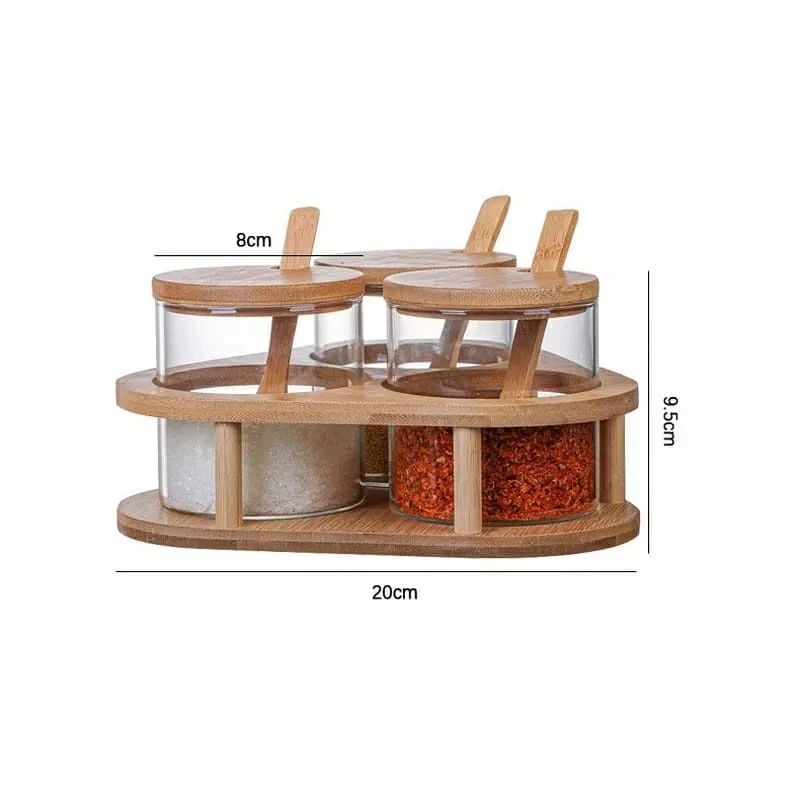 Triangular Spice Jars and Holder Set