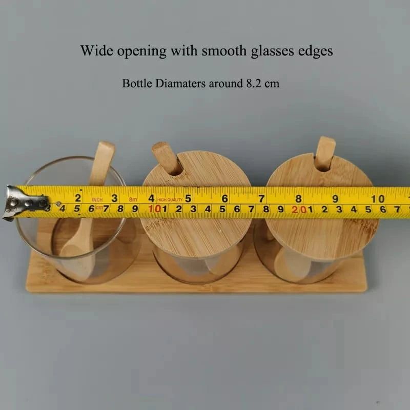Rectangular Spice Jars and Holder Set