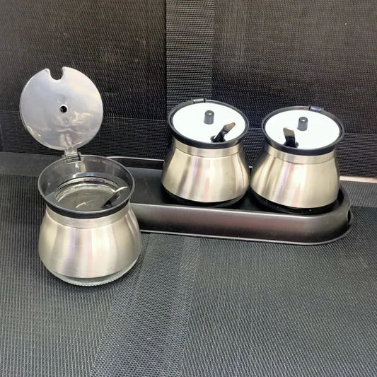 Set Of 3 Sugar Dish and Holder