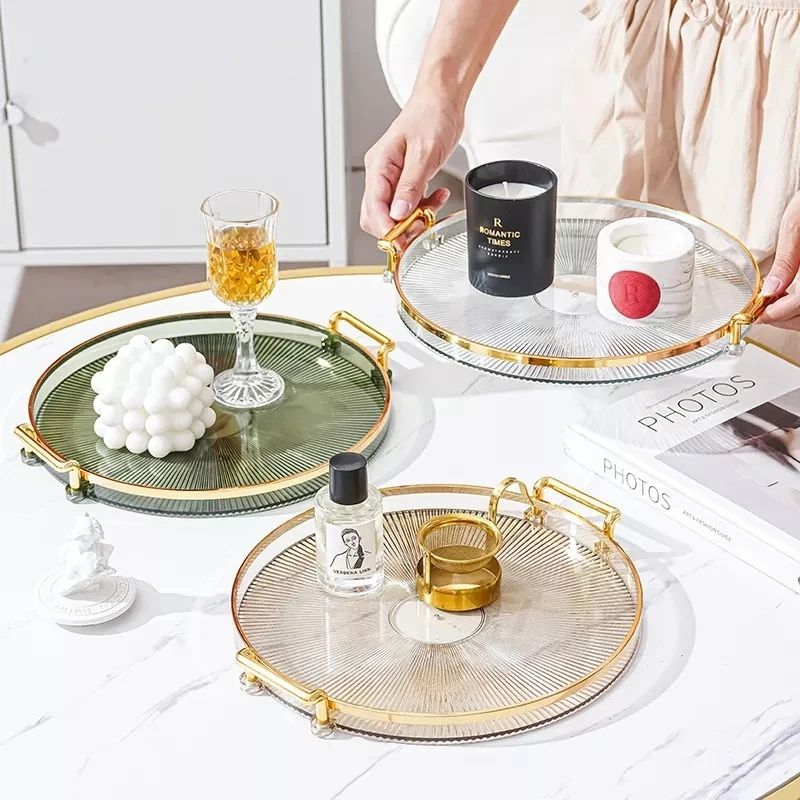Acrylic Modern Gold Handle Trays