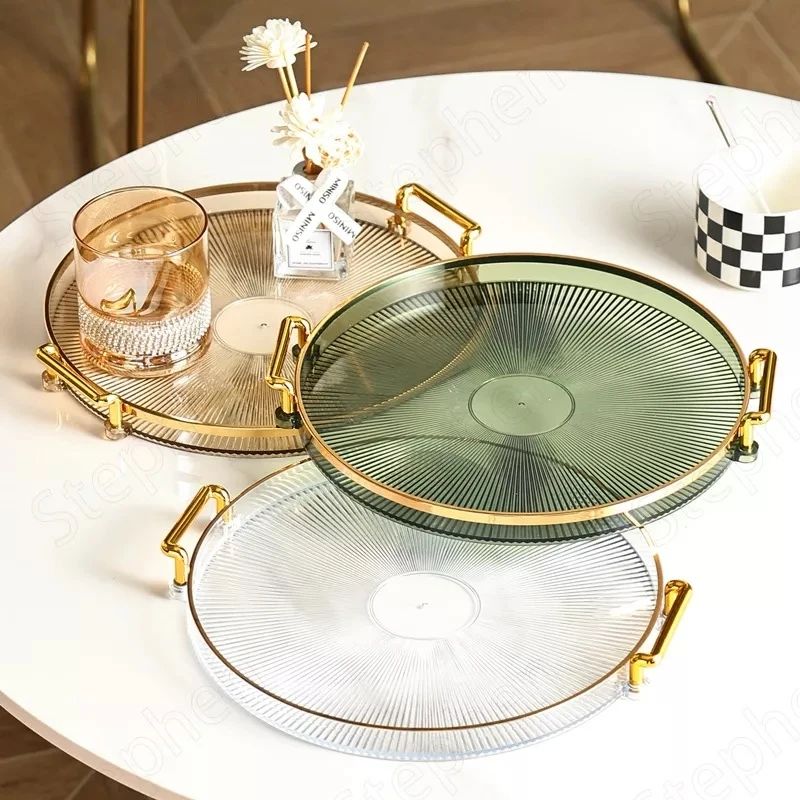 Acrylic Modern Gold Handle Trays