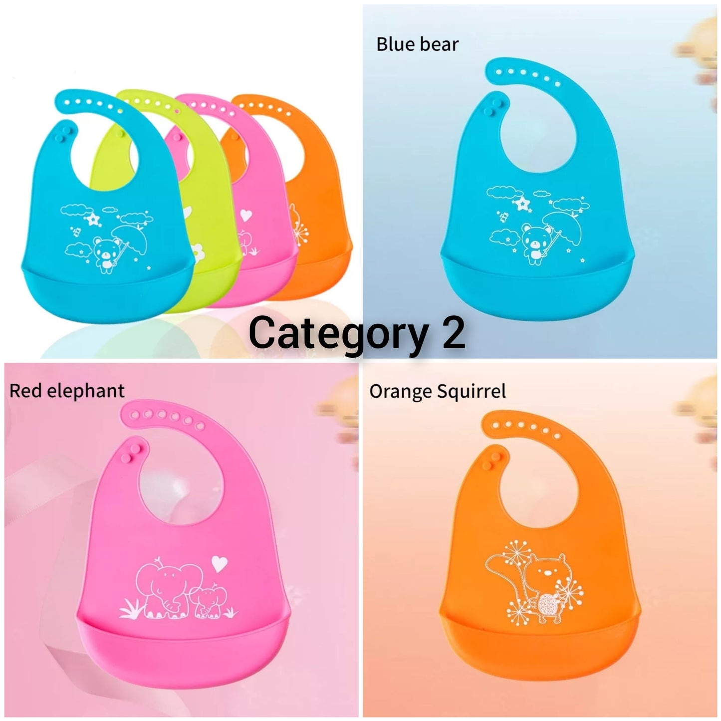 Silicone Baby Bibs 3Pcs